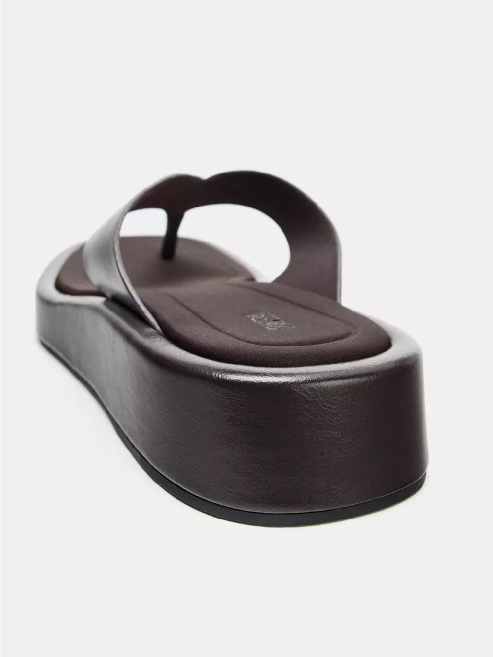Zara Dark Brown Platform Thong Sandals - Picture 3 of 7